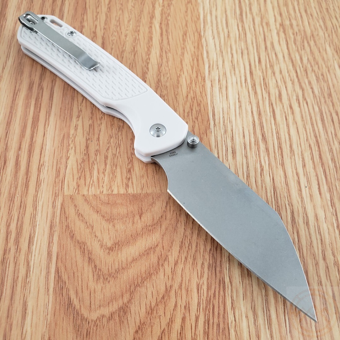 CJRB Pyrite Folding Knife 3.25″ CPM S90V Steel Blade Light Gray FRN Handle