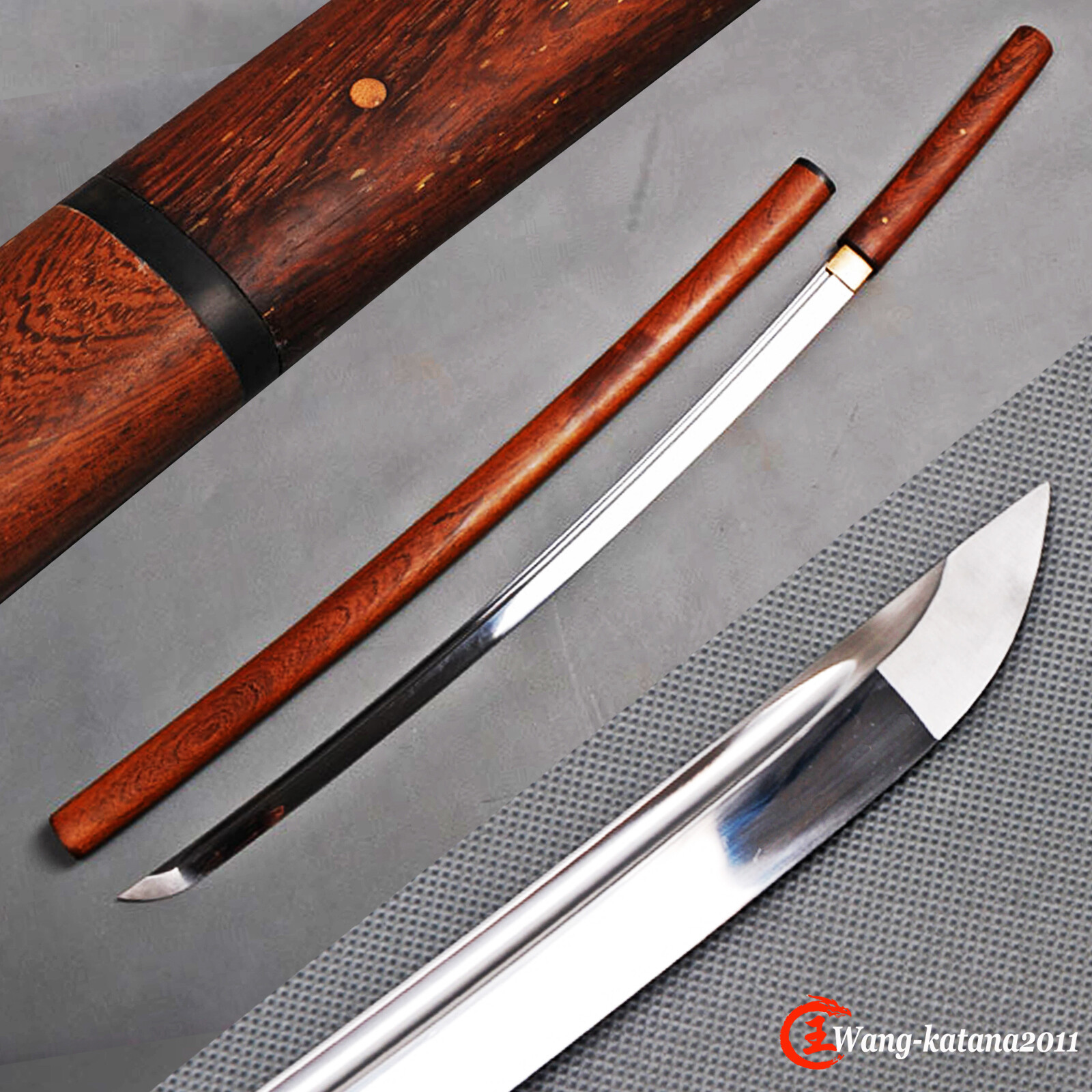Razor Sharp Rosewood Shirasaya Sword Full Tang Handmade Japanese Katana T10Steel