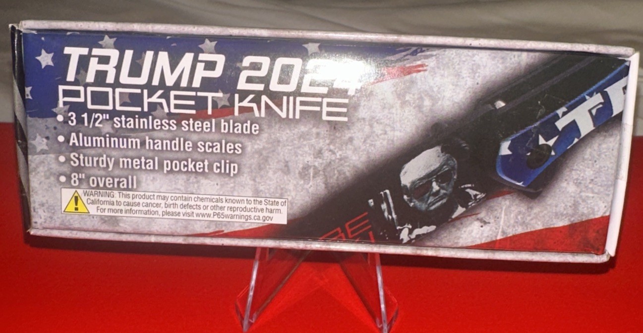 Trump 2024 Pocket Knife “I’ll Be Back” On 3 1/2” Blade New Sealed in Box