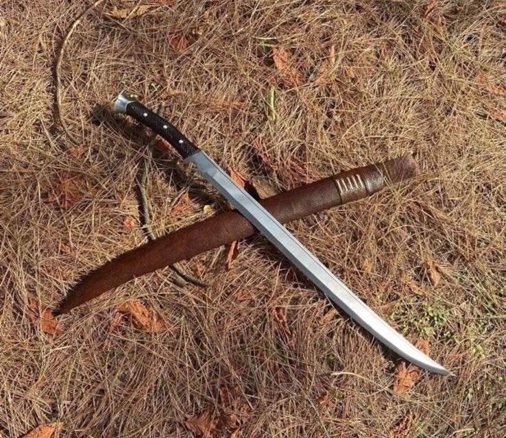 Viking Style Tactical Machete | Handmade Carbon Steel Blade | Camping 30 inches