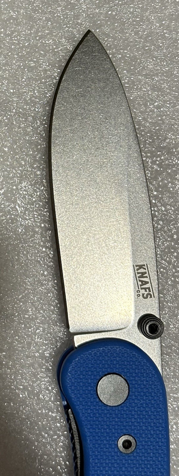 KNAFS Co. Lander 1 D2 Blue G10 Scales Stonewashed NIB With OG Pamphlet