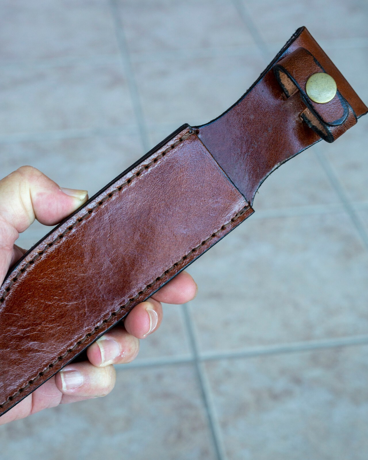 Handmade Top Grain Brown Leather Sheath, 10″ Overall, Fits Blades 5.5″ – 6″