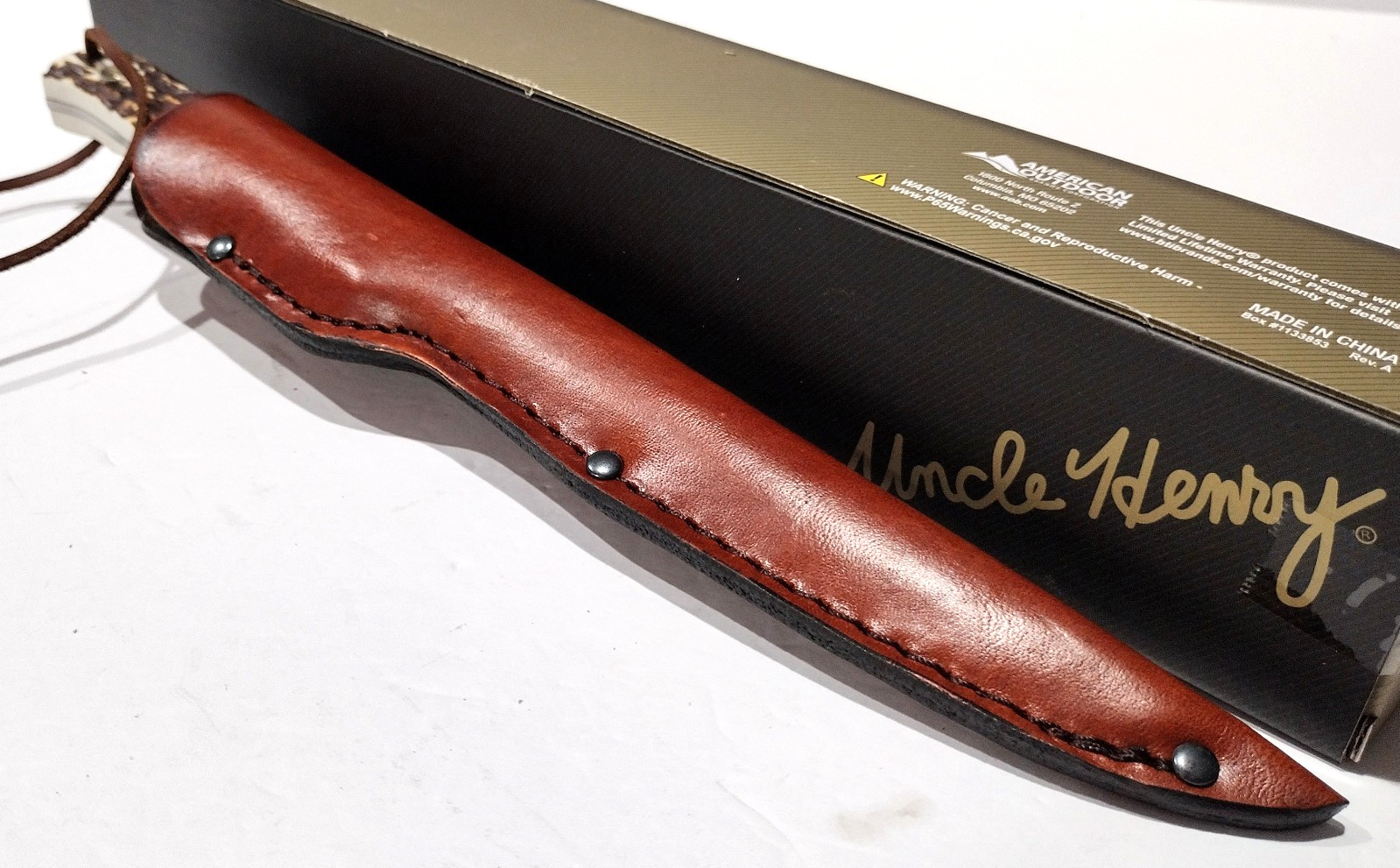 Schrade Uncle Henry Staglon Fish Fillet Knife + Brown Leather Sheath 168UH