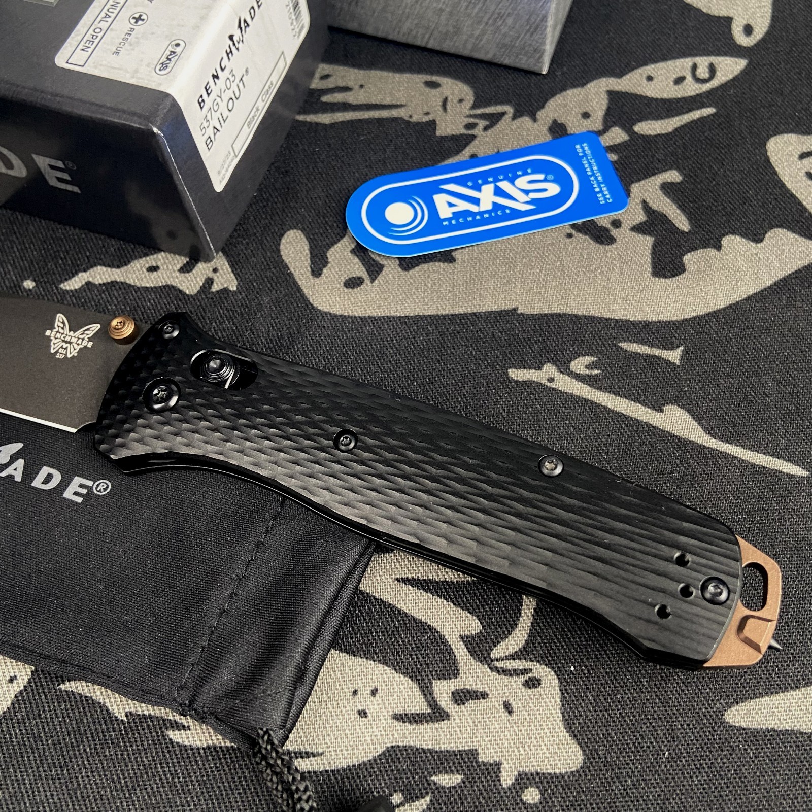 Benchmade 537GY-03 Bailout Crater Black CPM-M4 Aluminum Folding Knife