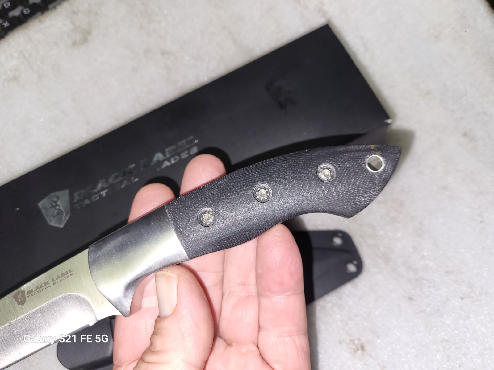 Unused Black Label Browning Arbitrator 103BL Fixed Blade Knife & Sheath