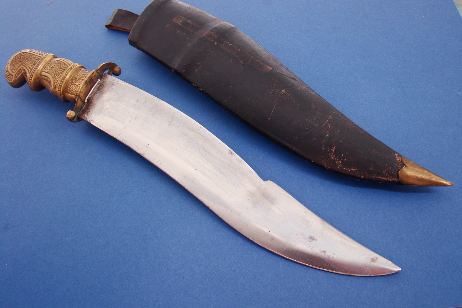 ANTIQUE PUNJAB INDIA MILITARY SIKH WARRIOR FIGHTING COMBAT KNIFE SWORD KNIVES VG