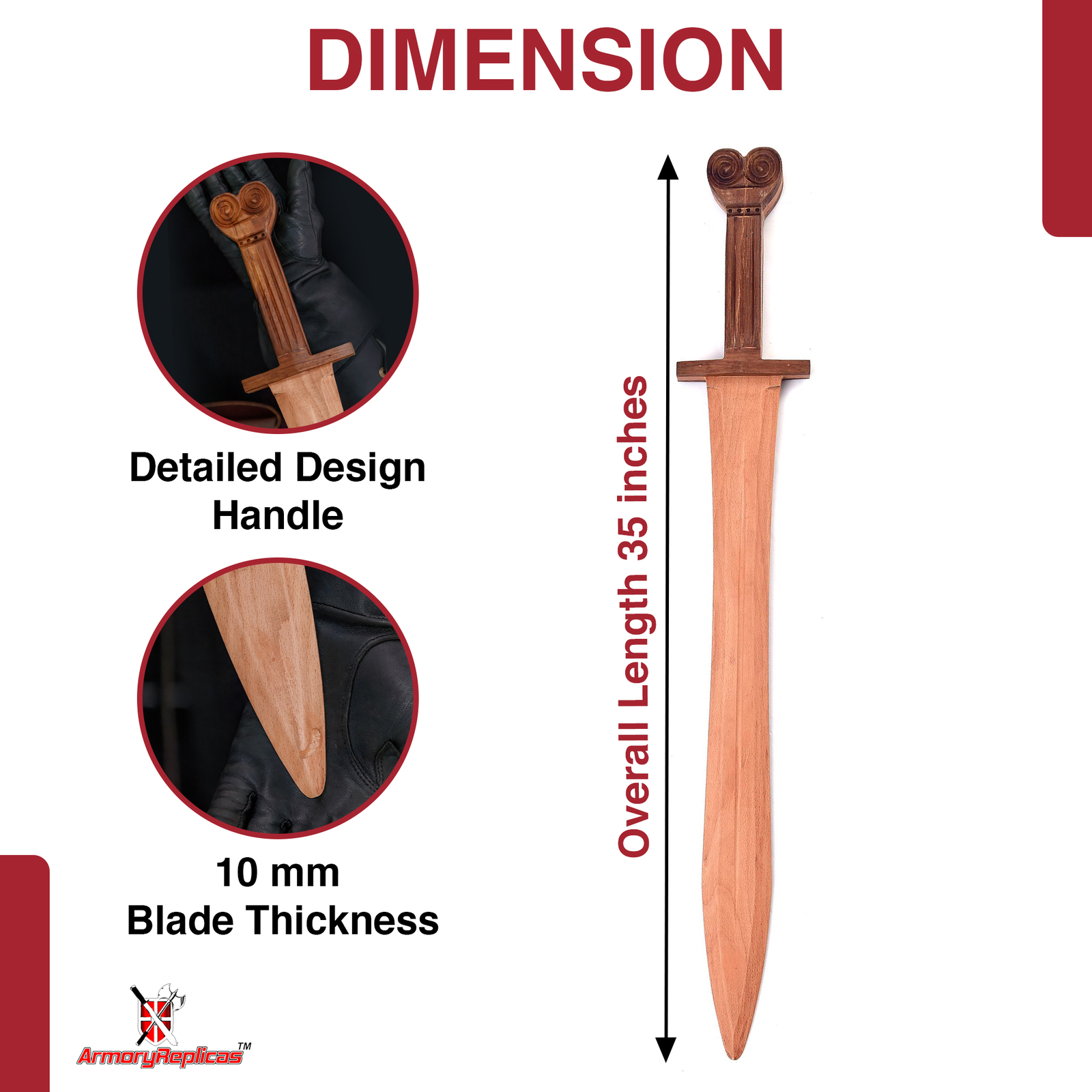 Full Tang Custom handmade sword Spartan Greek Hardwood Blade Cosplay Ready