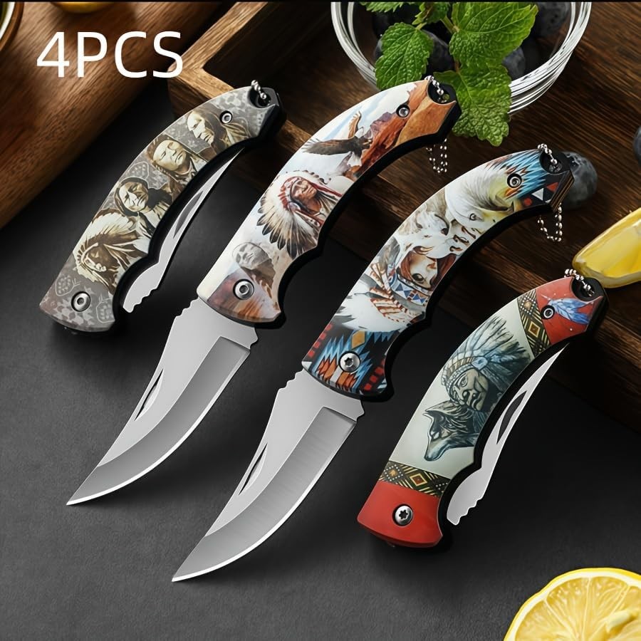 2026 Collector’s edition folding knives,Native American art motifs,4-piece set