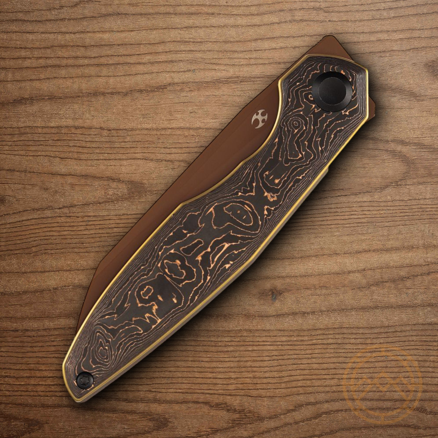 Kansept Knives Halide Folding Knife 3.25″ CPM S35VN Steel Blade Copper CF Handle