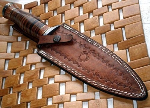 Custom Handmade Damascus Steel 13 Inches Dagger Knife – Leather Handle