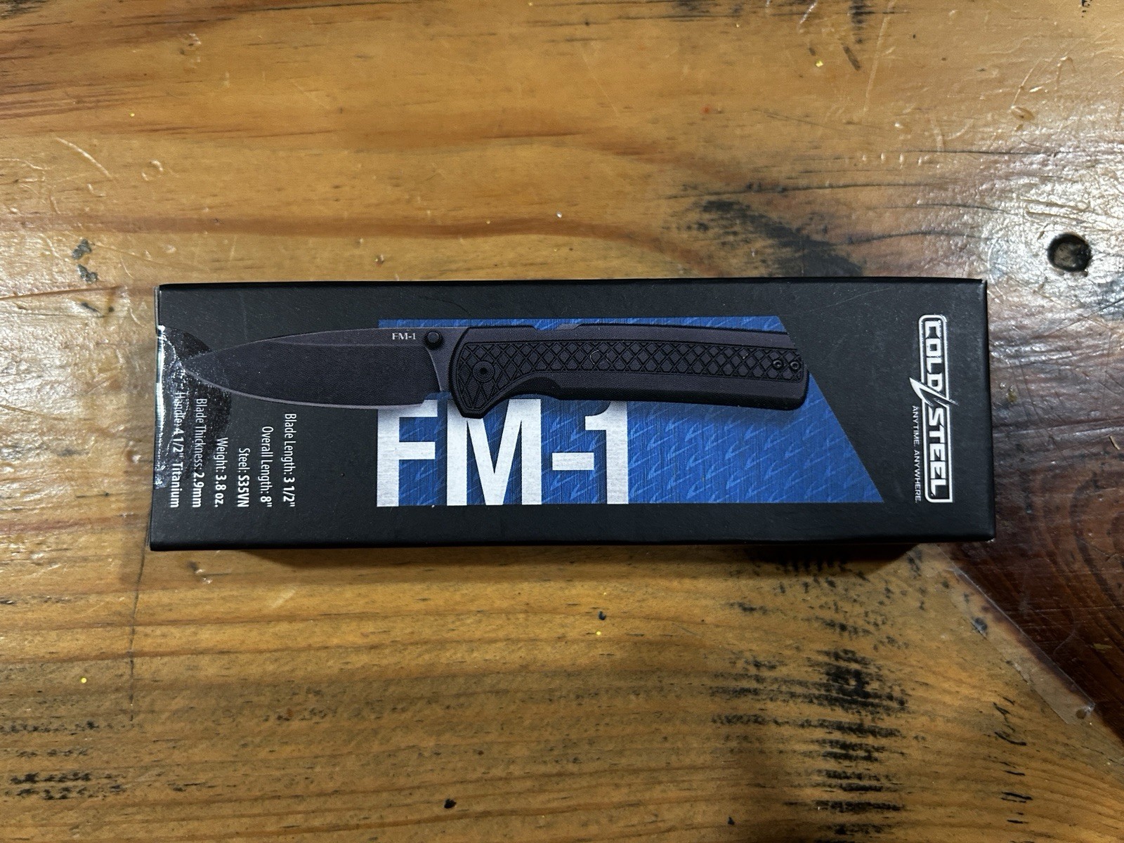 Cold Steel Full Metal Atlas FM1 Black 3.5 Inch Drop Point S35n Steel Blade