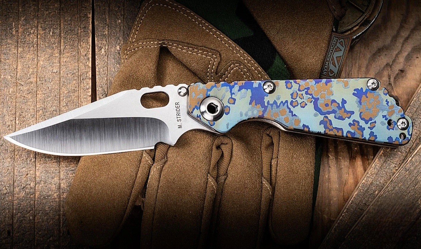🌟NEW! MICK STRIDER KNIVES *SNG*CAMO PARTIZAN FULL TITANIUM BOWIE BLADE CPM-S30V