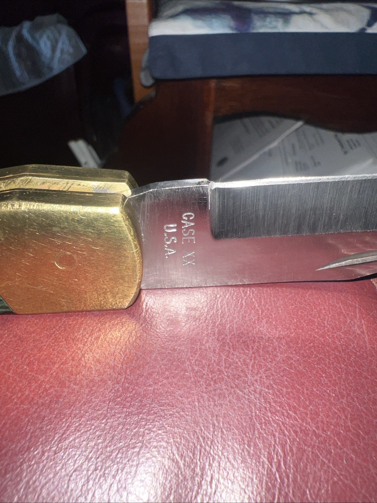 Very Rare Case XX Lock Blade 2159-LSSP Folding Knife, Sheath & Box Number 177