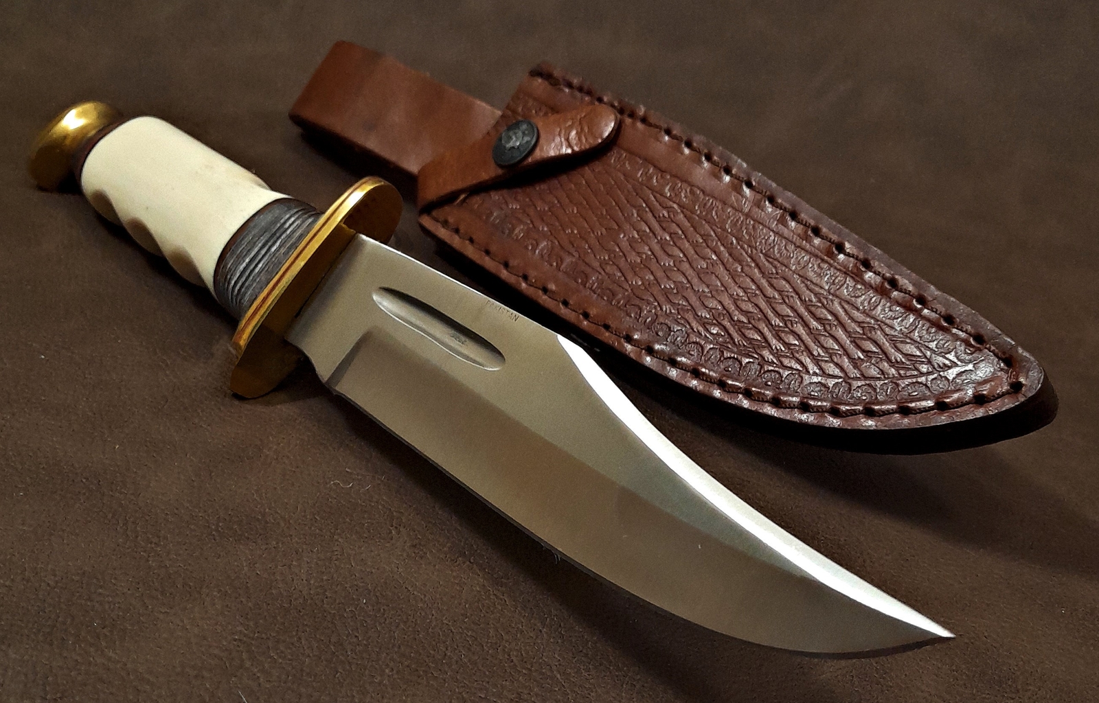 11.25″ Real Bone Fixed Blade Bowie Hunter EDC Knife