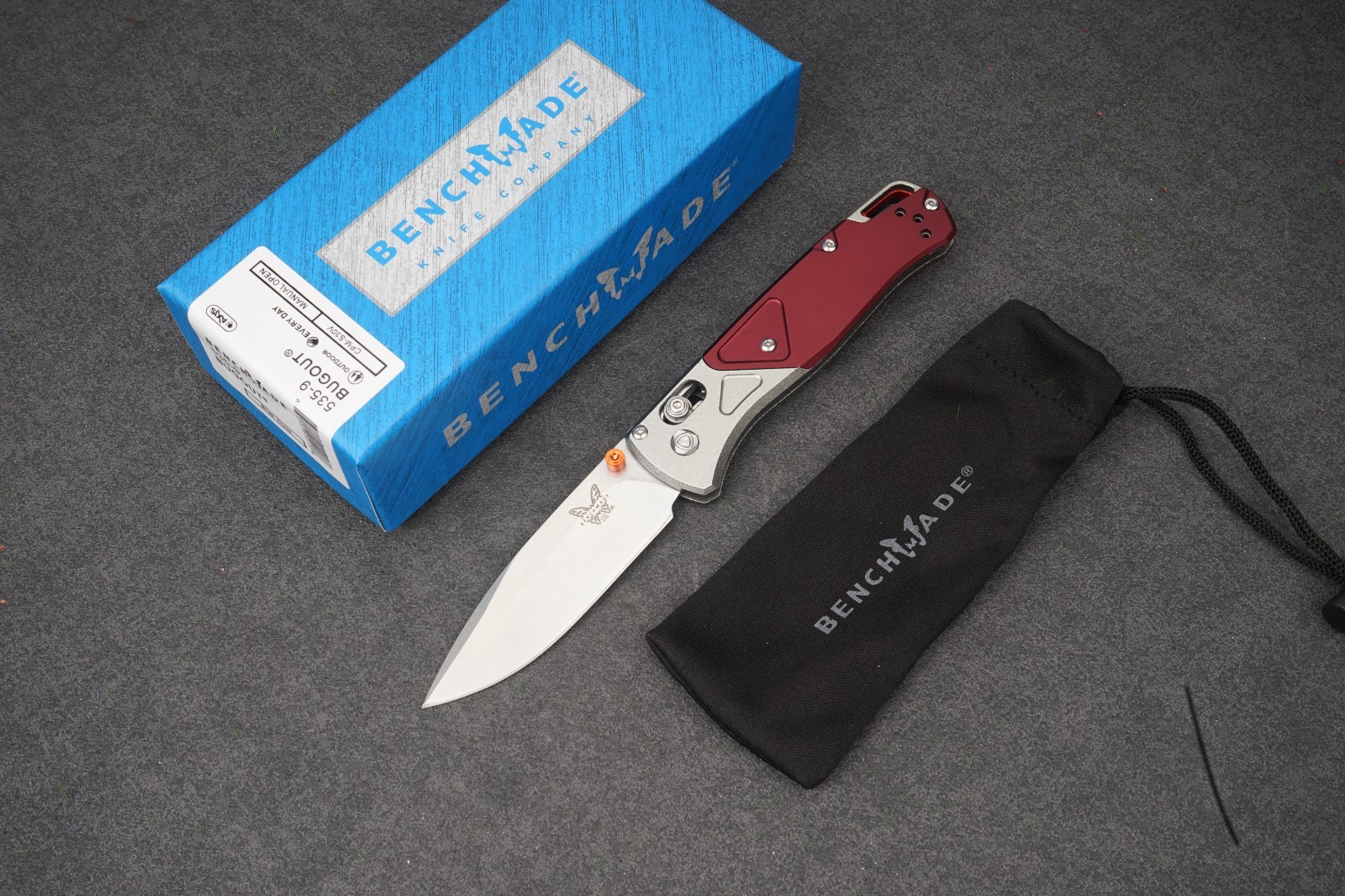Benchmade 535-09 Bugout S90V Folding Knife Redstone Richlite Aluminum EDC