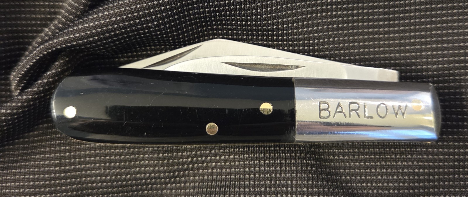 Black and Stainless Steel Classic Barlow Pocket Knife – Free Same Day Shipping!