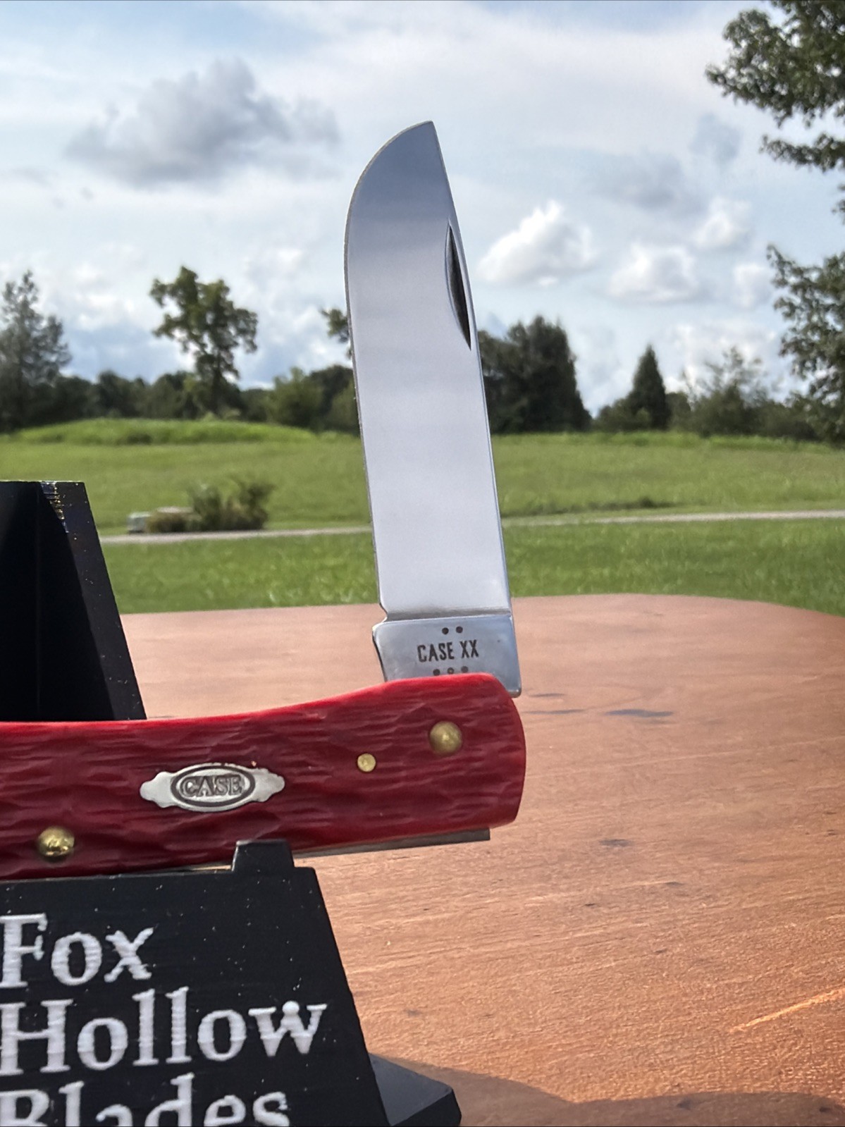 Case XX 2025 Dark Red Peach Seed Jig Bone 6137 CS Sod Buster Jr. Knife