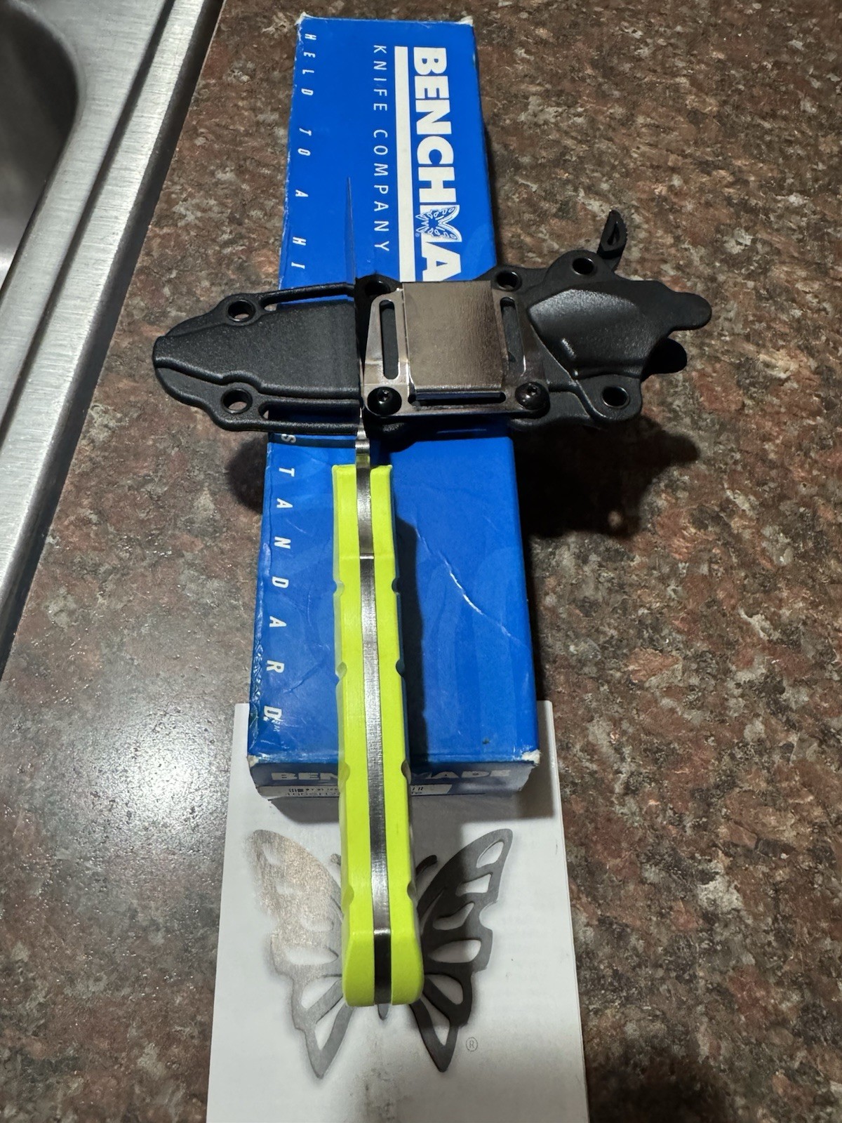 Benchmade 100SH2O Dive Knife Fixed Blade Stainless Drop Point Combo w/ Sheath
