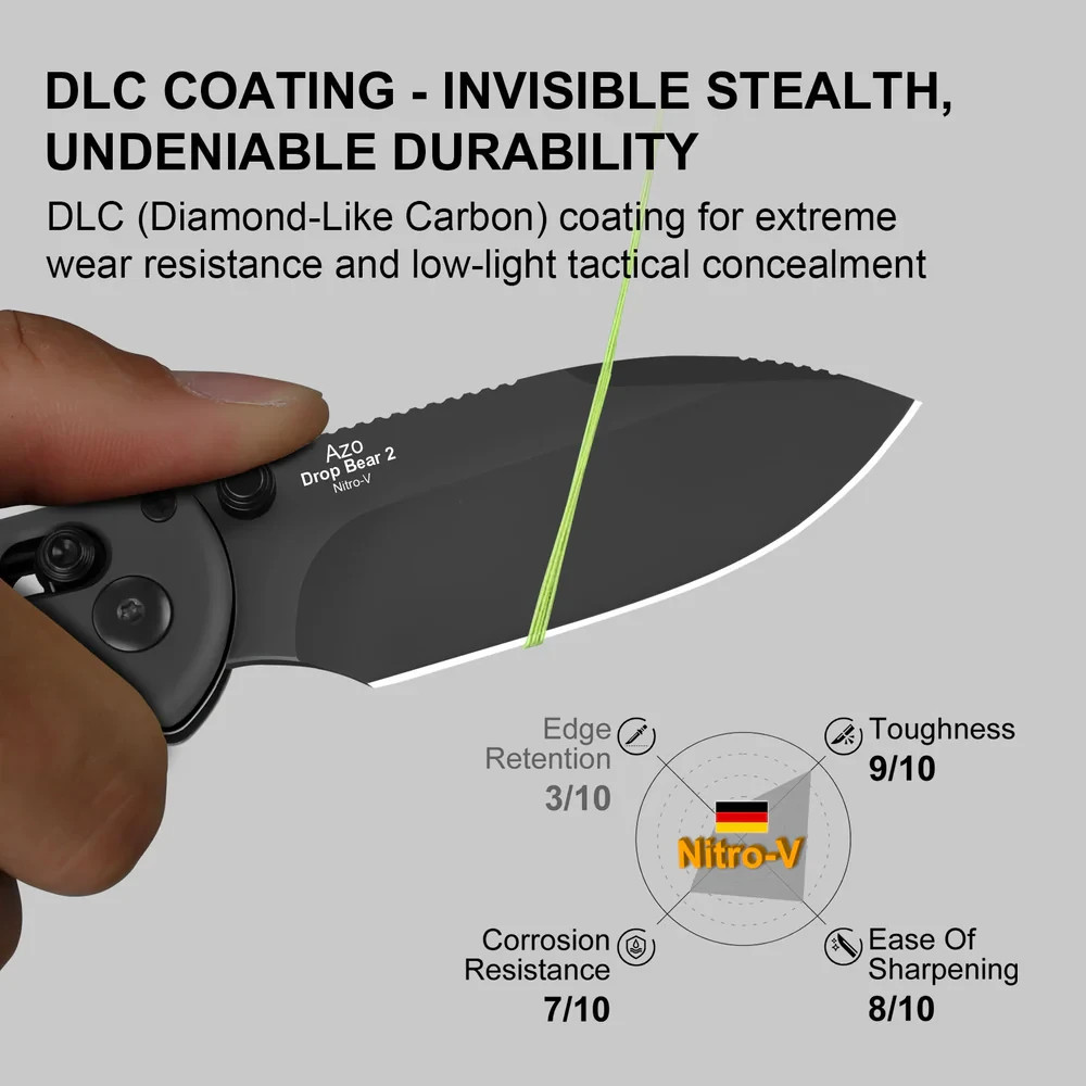 Kizer Cutlery Drop Bear 2 Folding Knife 3″ Nitro V Steel Blade Aluminum Handle