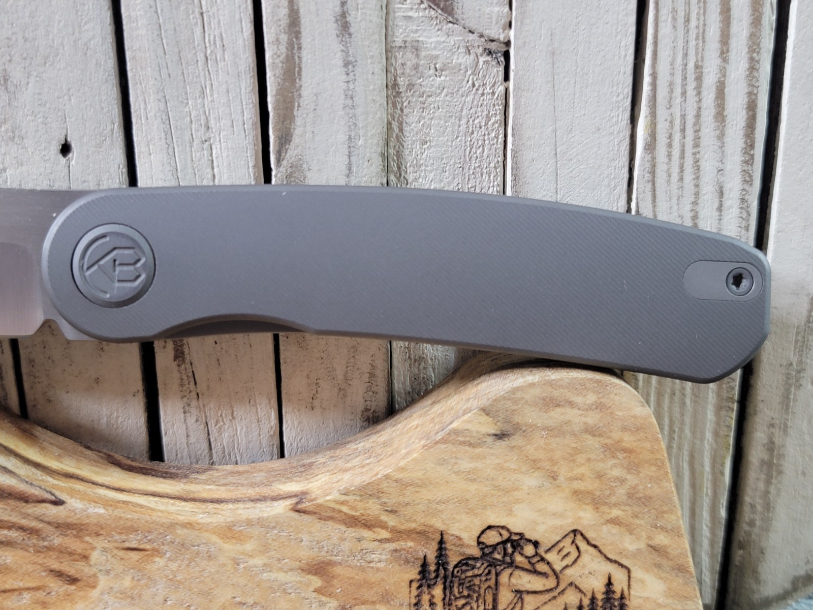KB Knives Decimal Foldiing Knife Gray Titanium Handle M390 Plain Edge KB354B