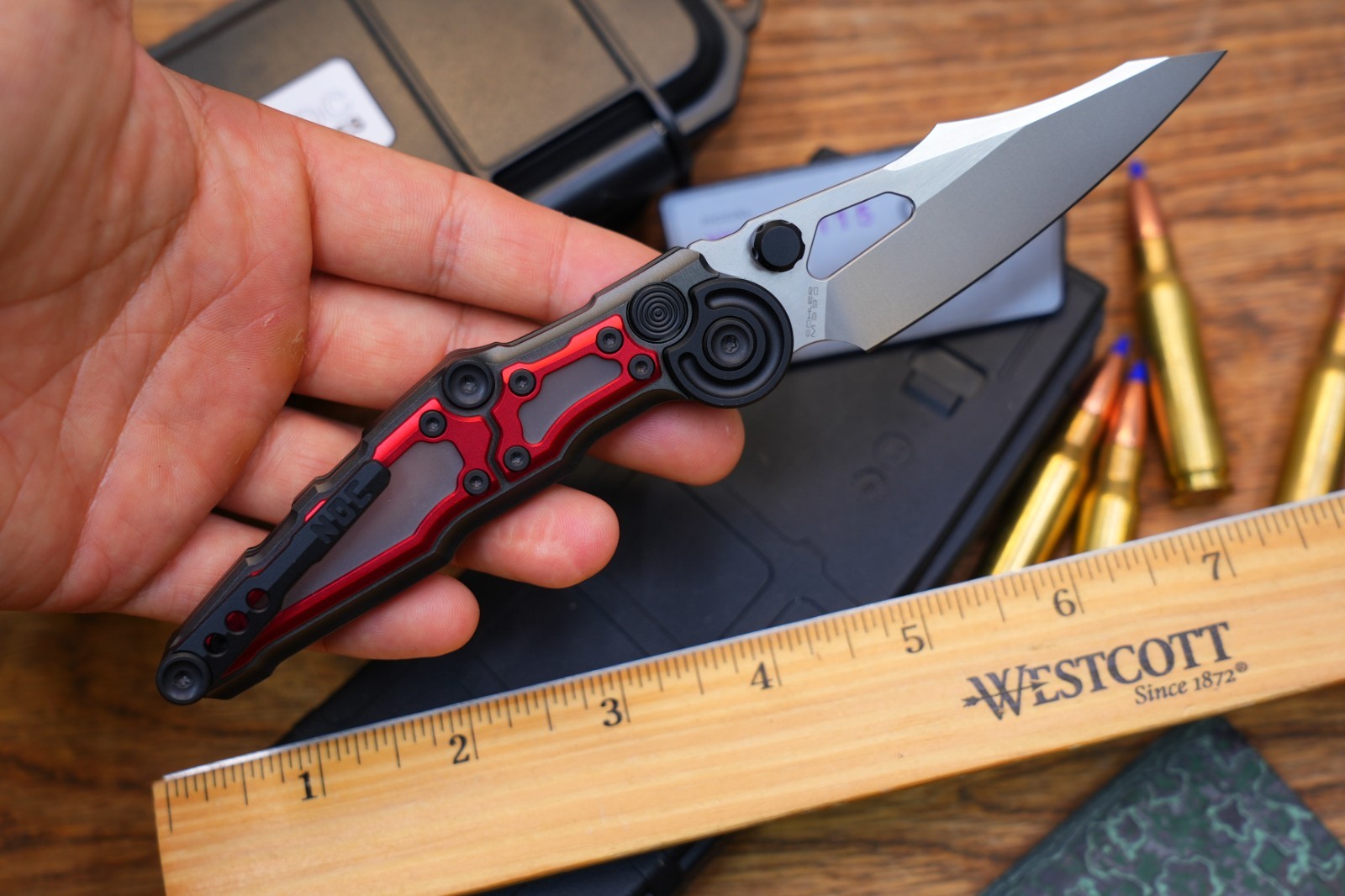 NOC MA01 M390 NOC Knives Manual Button Lock Folding Knife 2mm Blade Aluminum PC