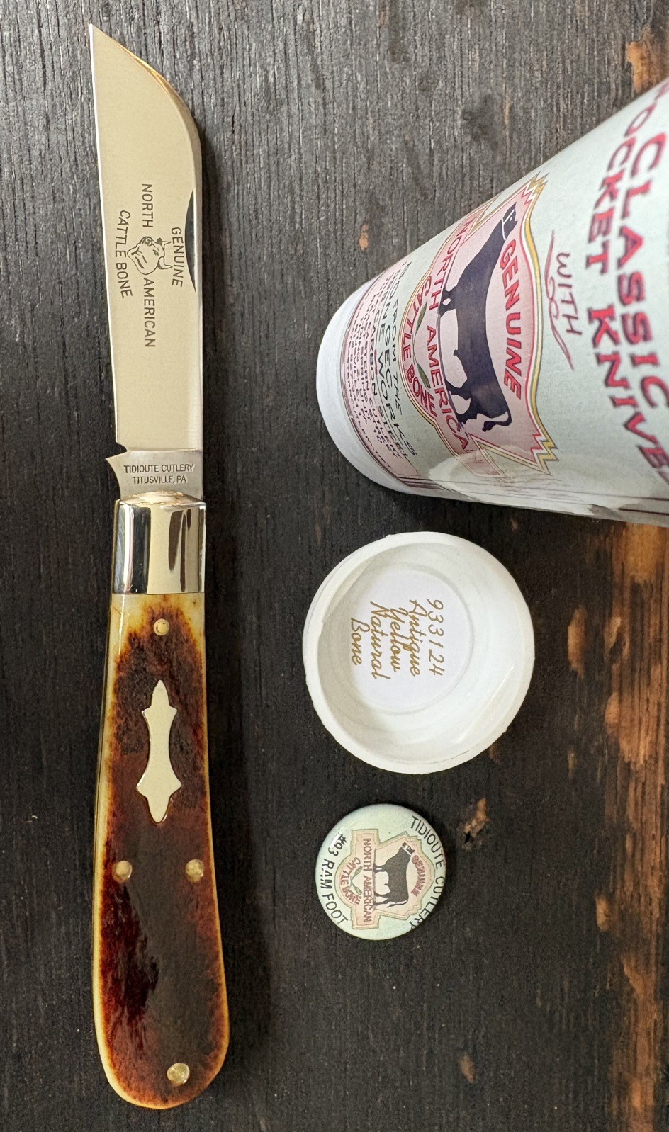 Great Eastern Cutlery GEC Tidioute 93 Antique Yellow Natural Bone 933124 Knife