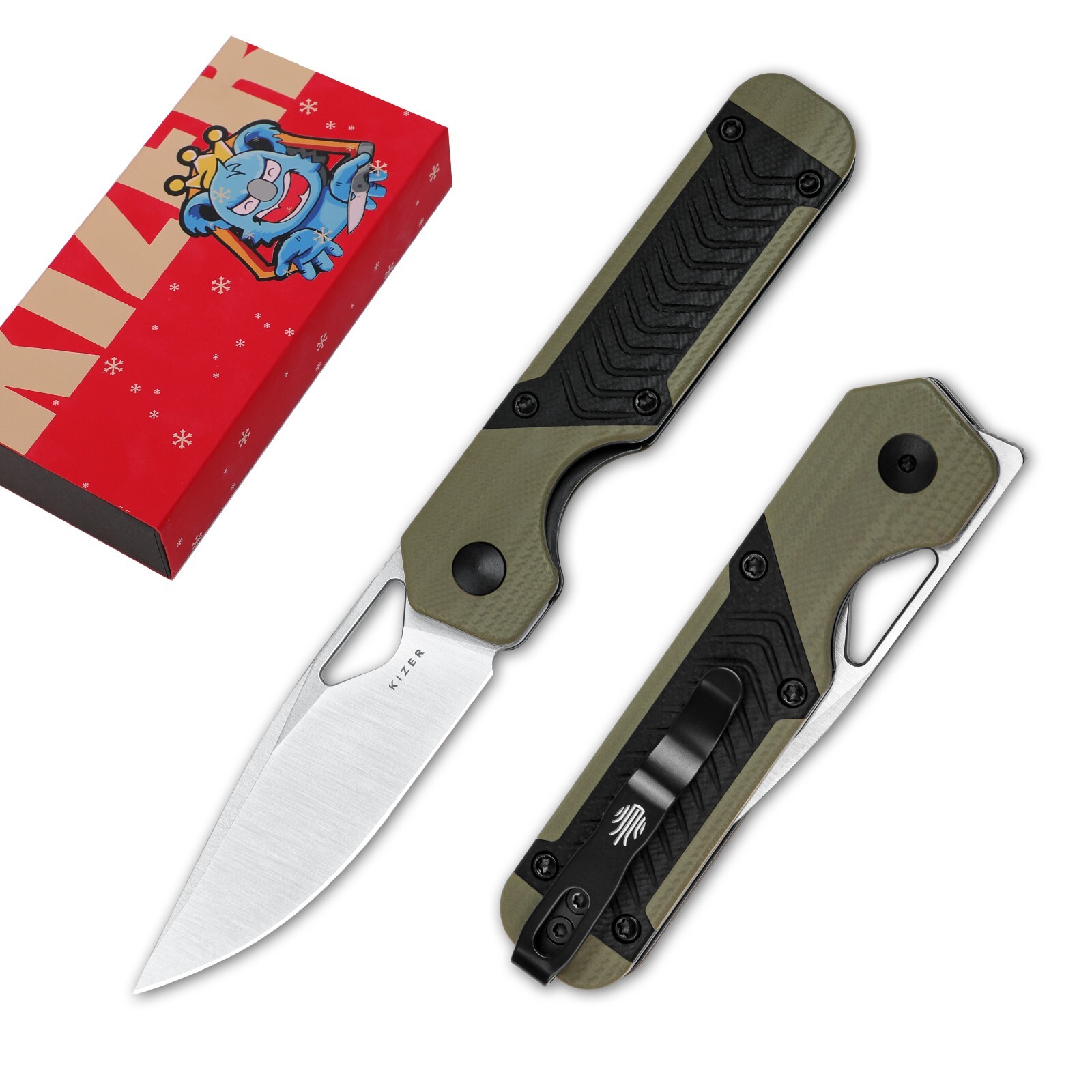 Kizer Mini Militaw Pocket Knife,2.82″ Nitro V Steel Blade Folding Knife V3634SA6