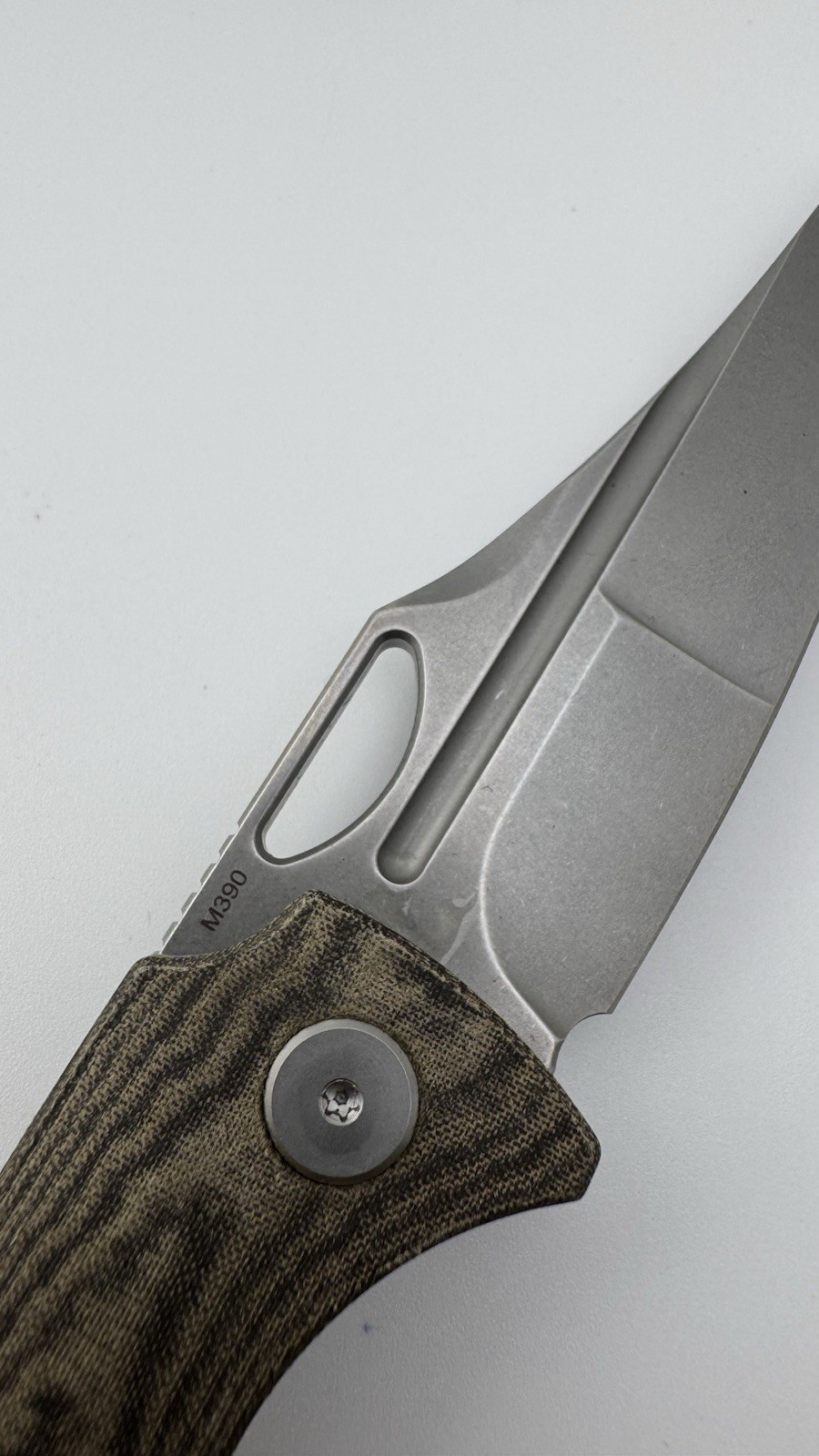 Urban EDC Koch Tools Pocket Knife Silver Stonewashed M390 Stainless Steel