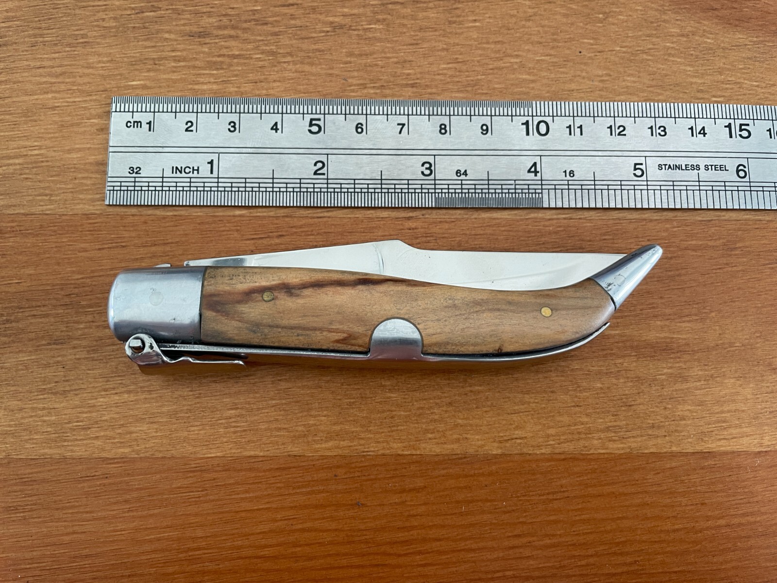 3.6″ Spanish Navaja Teja Albacete Pocket Knife Olive Wood Scales – US Seller