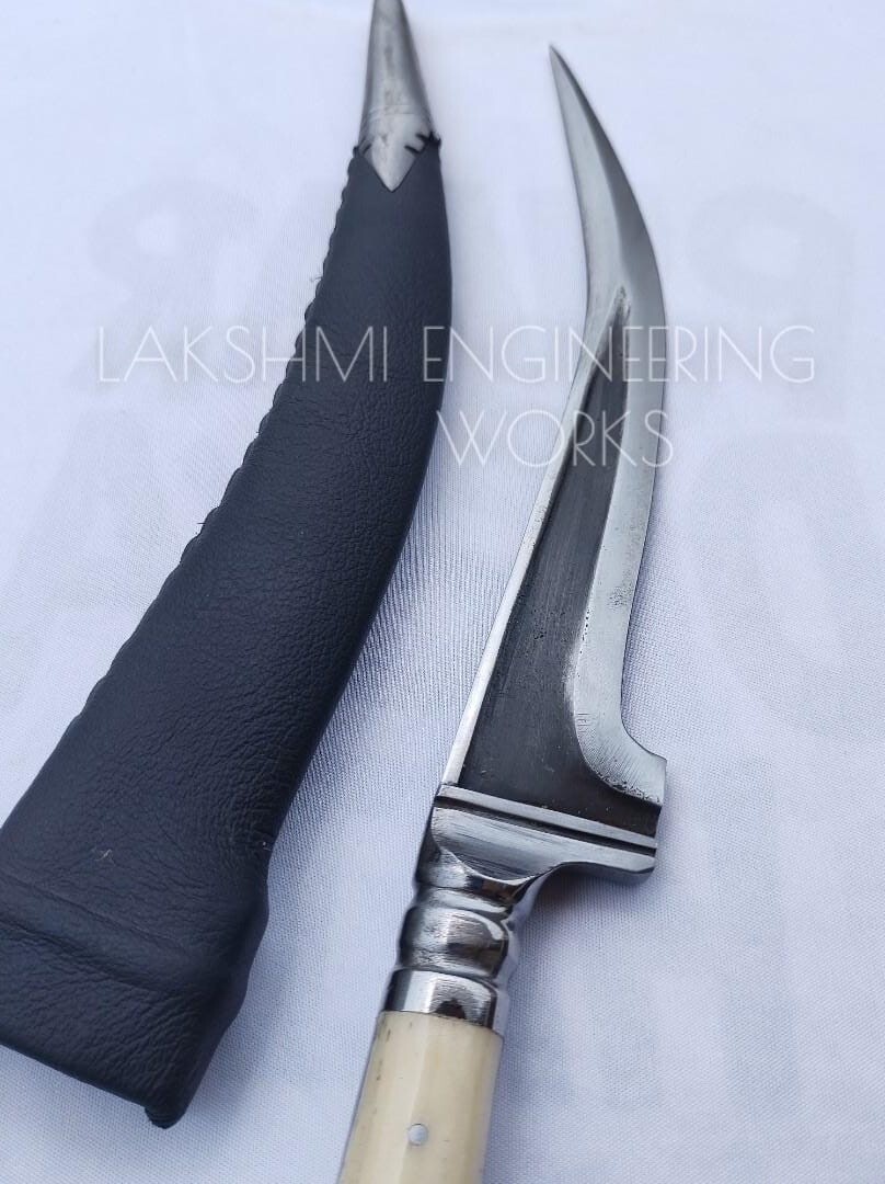 12 inch ,taksali pechkabaj- sikh daggers- blunt metal dagger with BONE handle