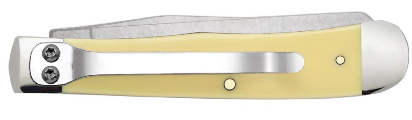 CASE XX 30114 TRAPPER KNIFE WITH POCKET CLIP YELLOW SYNTHETIC 1095 CARBON STEEL