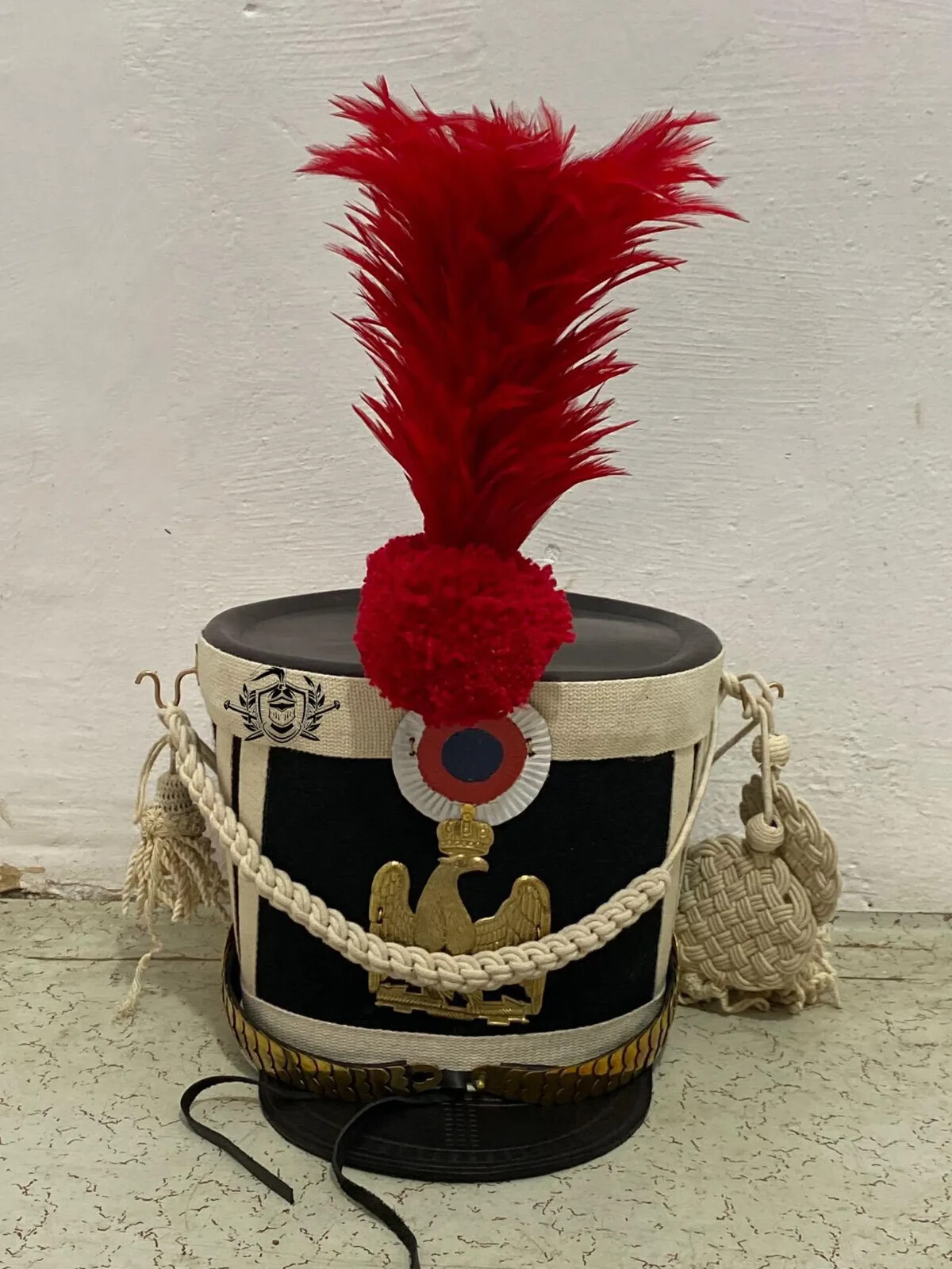 Shako Helmet French Napoleonic Shako Black Finished Red Pom Pom Larp Reenactment