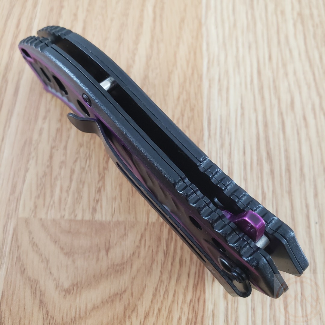 MTech Assisted Folding Knife 3.63″ Purple Stainless Steel Blade Aluminum Handle