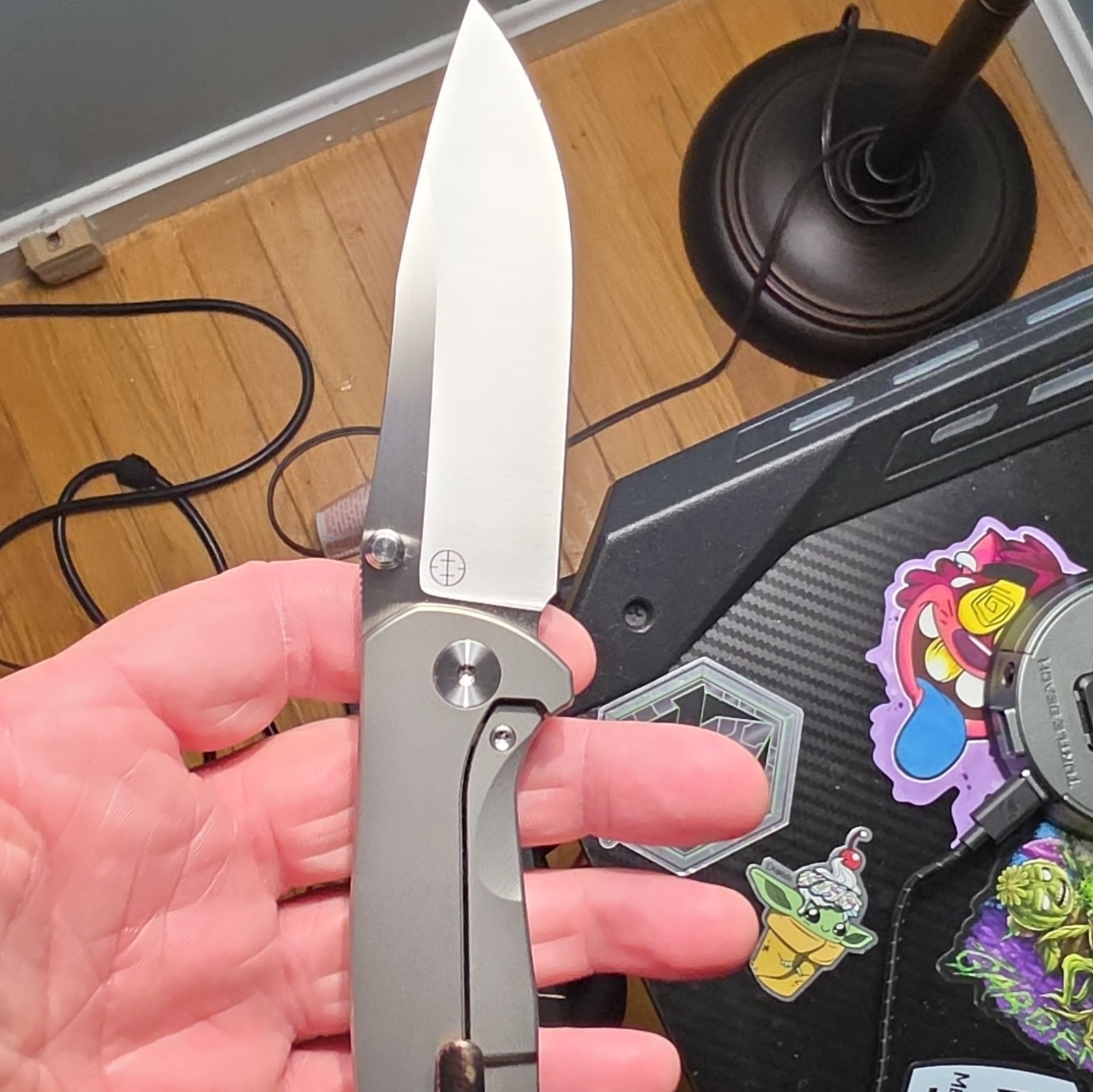 Vanguard Knives Vanguard Titanium Frame Lock Drop Point Plain Edge Manual Clip