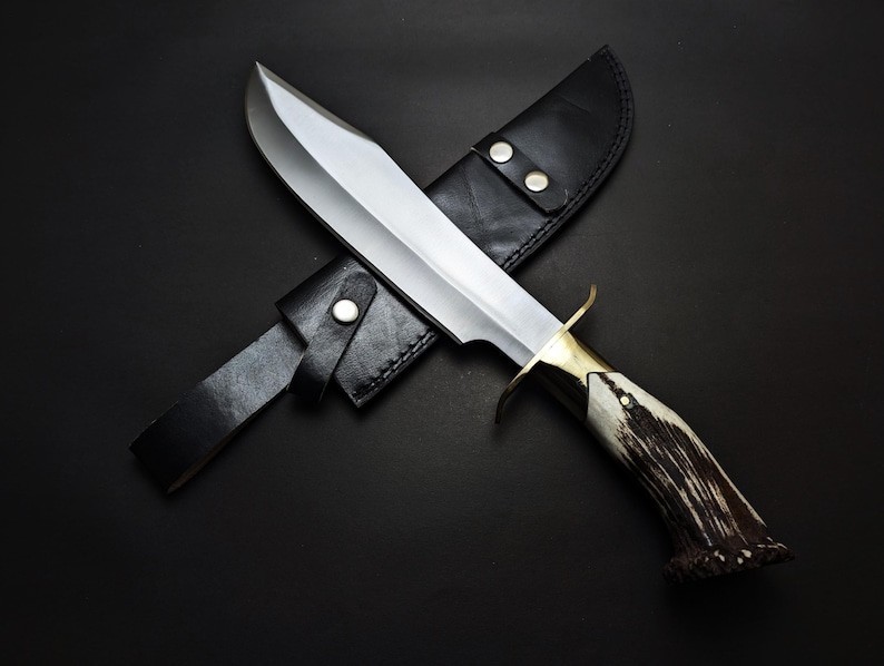 Inglorious Bastard Aldo Raine D2 Steel Bowie Knife – Brass Guard & Sheath