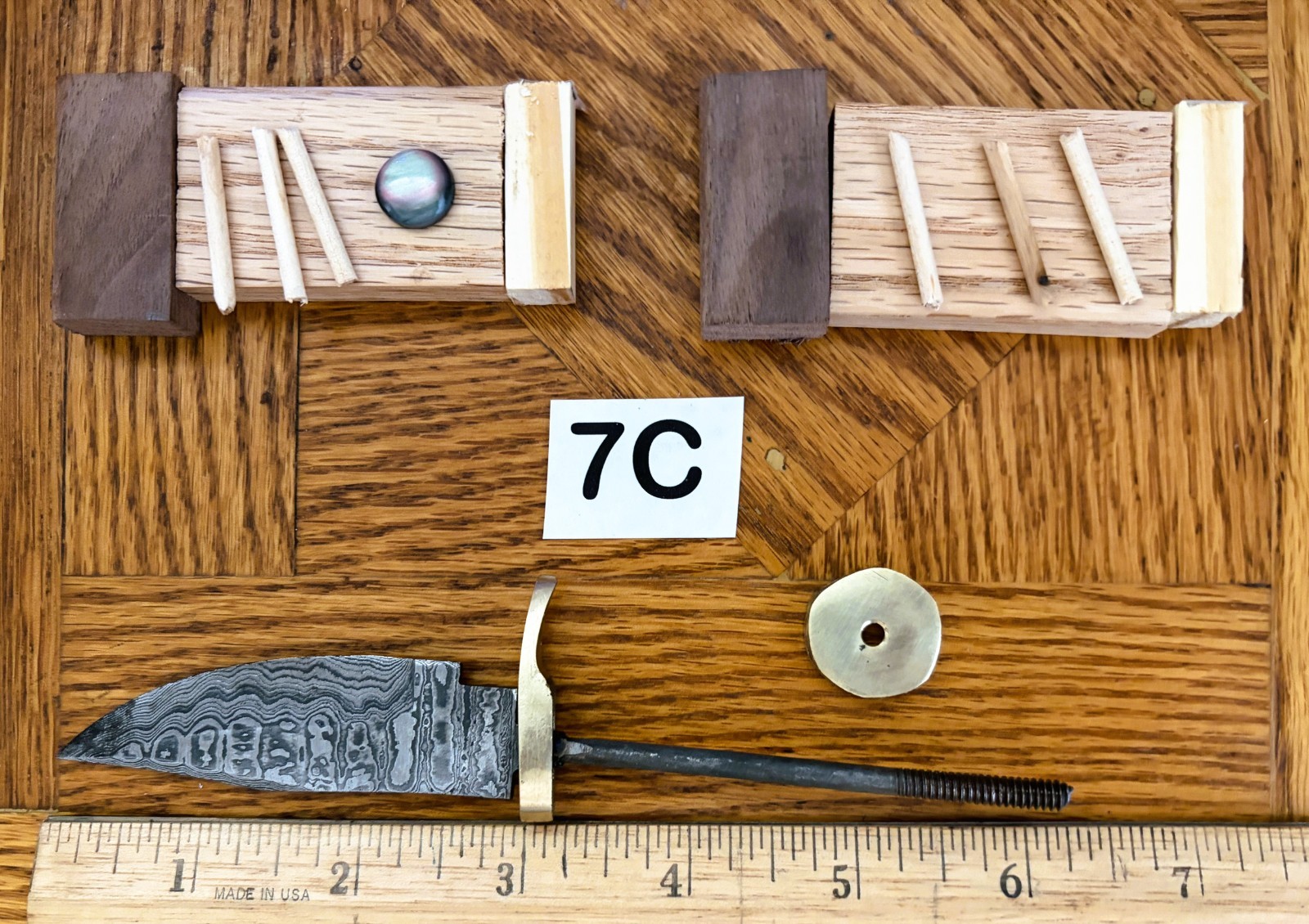 6″ – DAMASCUS STEEL KNIFE-MATERIAL-HARD WOOD HANDLE KIT #6C, 7C, 8C