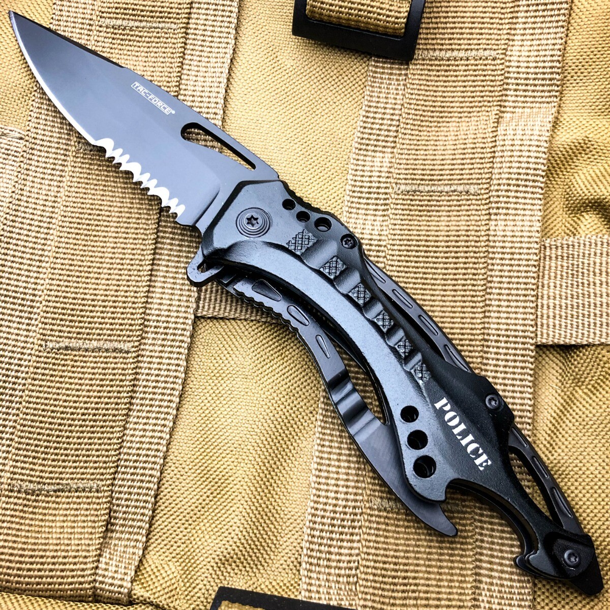 8″ TAC-FORCE Spring Open Assisted TACTICAL POLICE Folding Blade Pocket Knife NEW