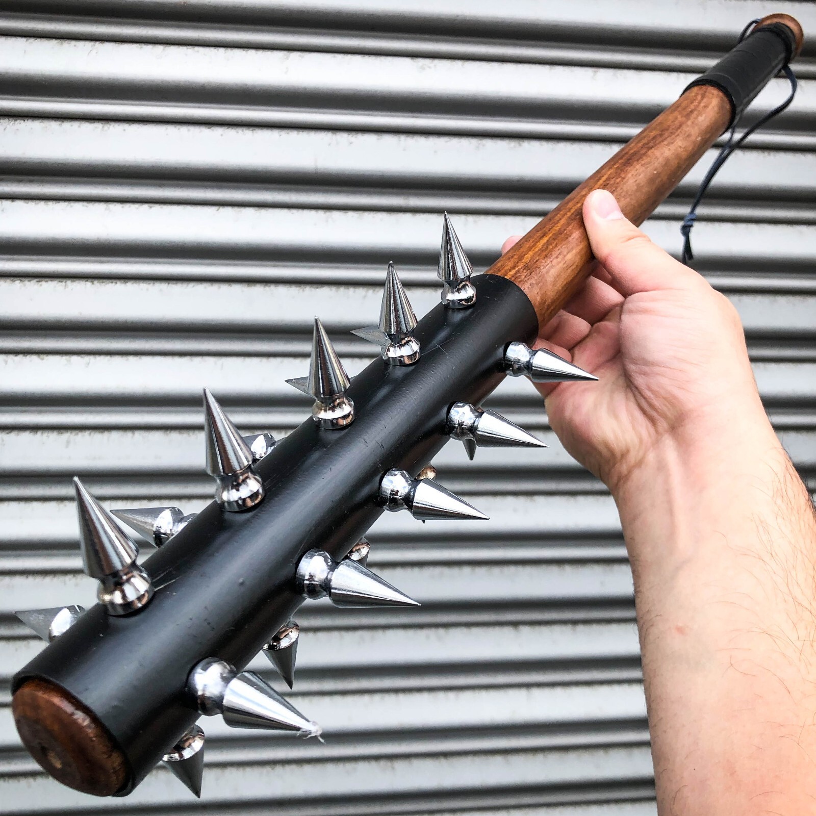 Medieval 30″ Mace Wicked Spiked Wood Club SOLID Middle Ages Bat Knight LARP