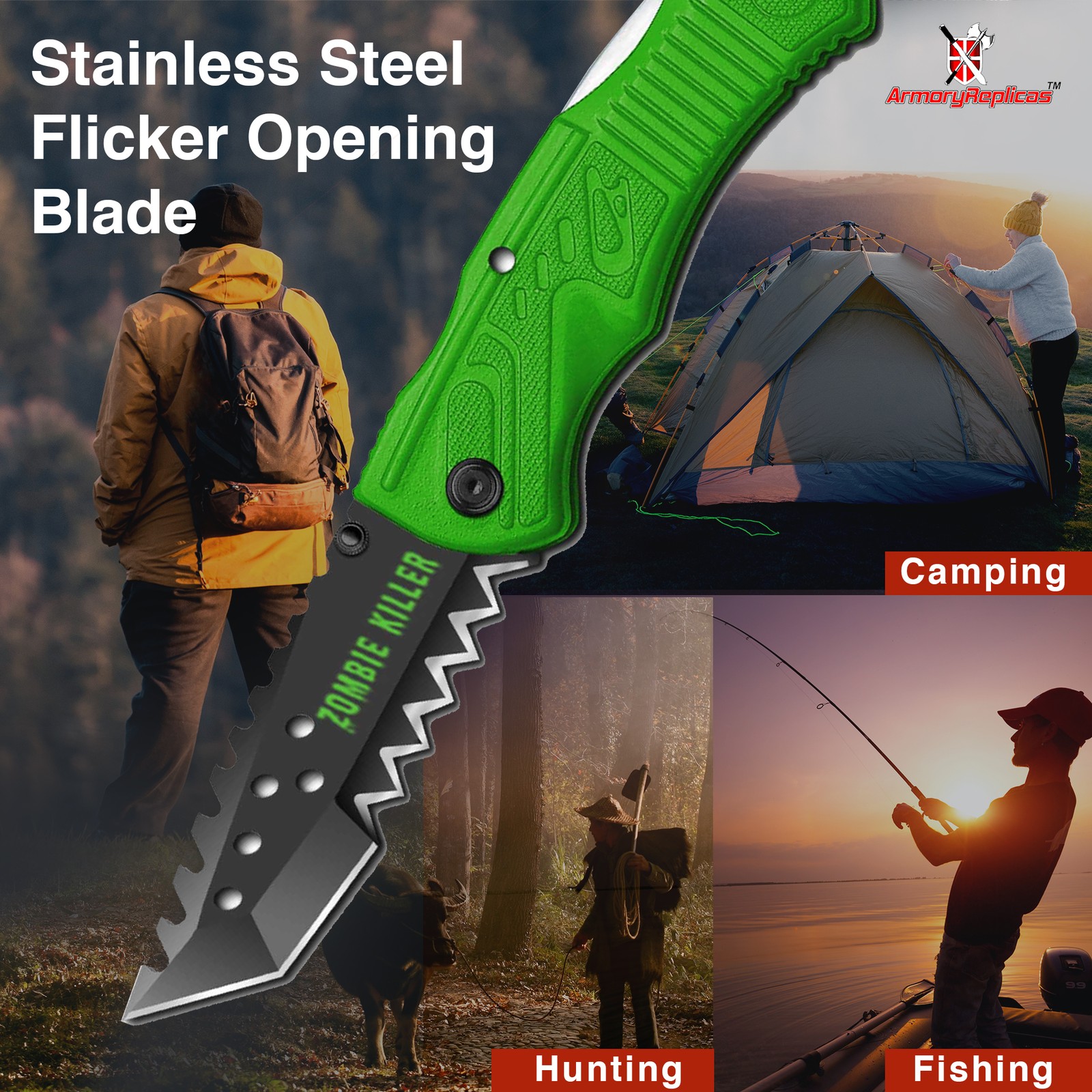 7.75″ Zombie Killer Tanto Blade Tactical Folding Pocket Knife w/ Belt Clip