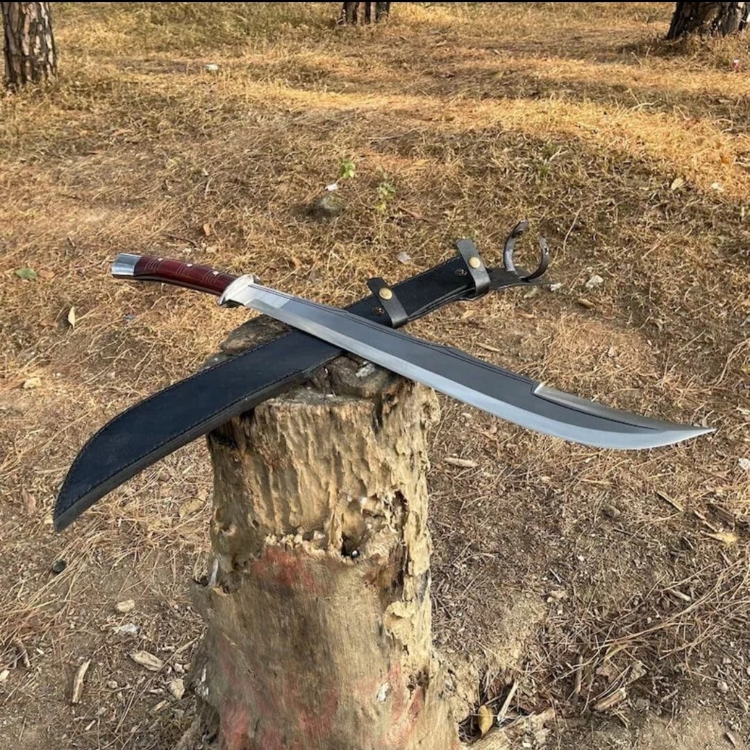 Custom Handmade Carbon Steel Blade Tactical Machete Sword|Hunting Sword Camping