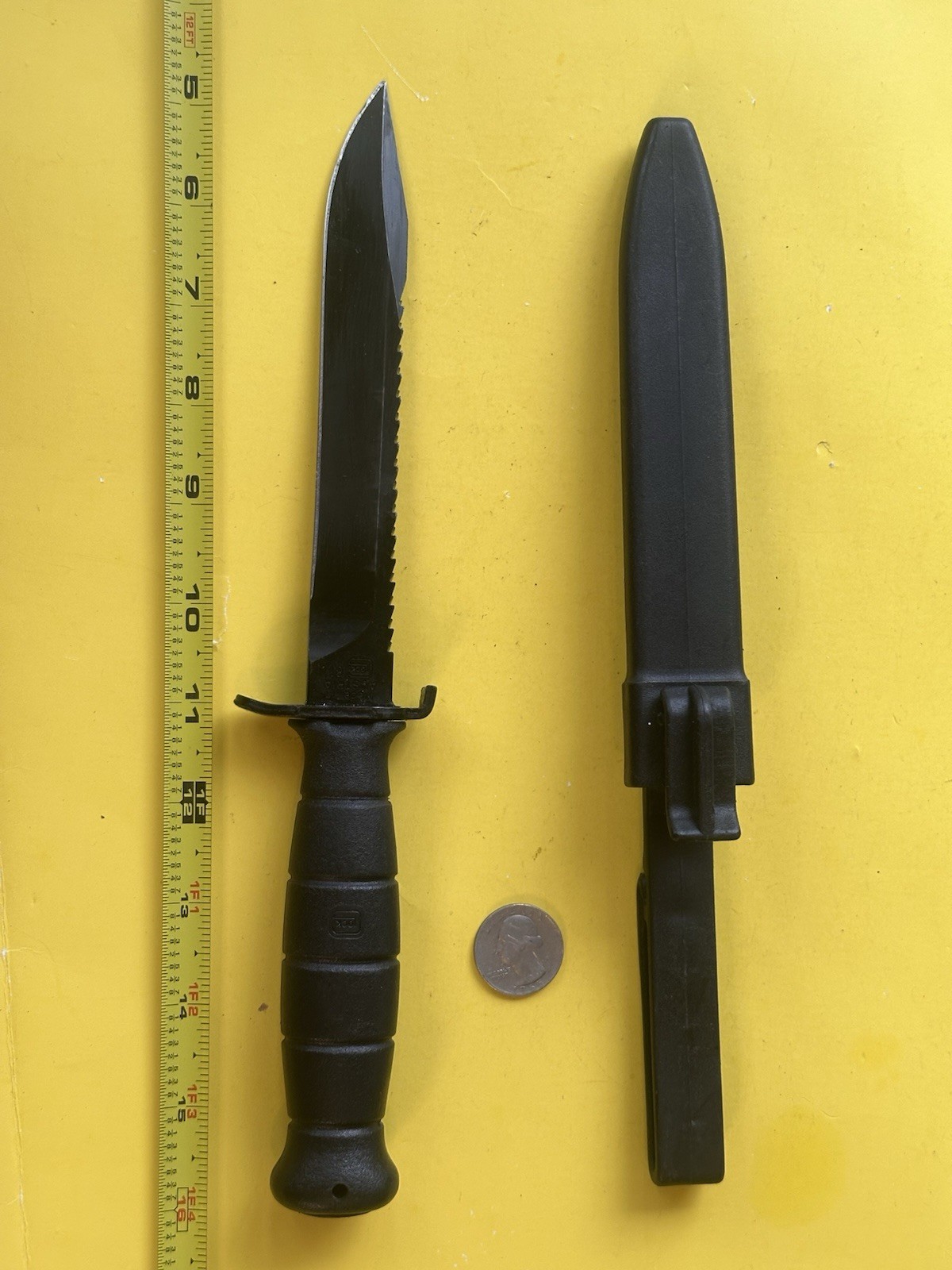 Glock 81 Field Survival Knife Made in Austria with sheath Saw Back