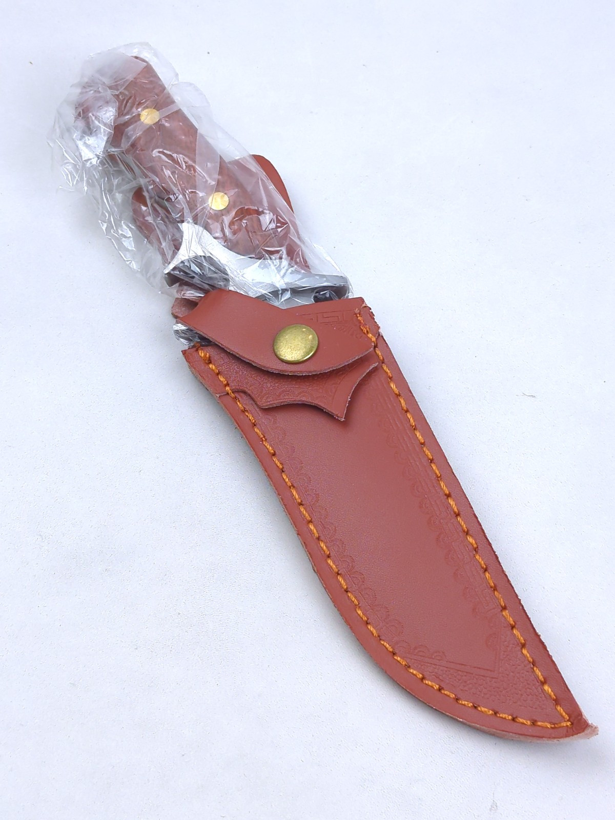 M390 62 HRC, 6-inch STAINLESS STEEL Blade Hunting Knife w/ LEATHER Sheath, NEW