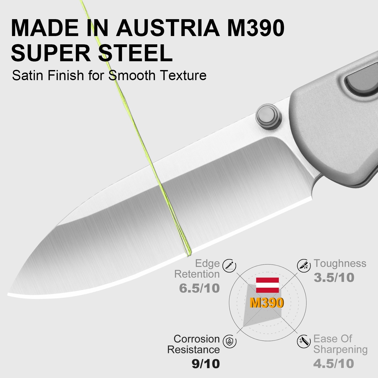 Kizer Drop Bear Zero Folding Pocket Knife M390 Blade Alumium Handle Ki3619BDA4