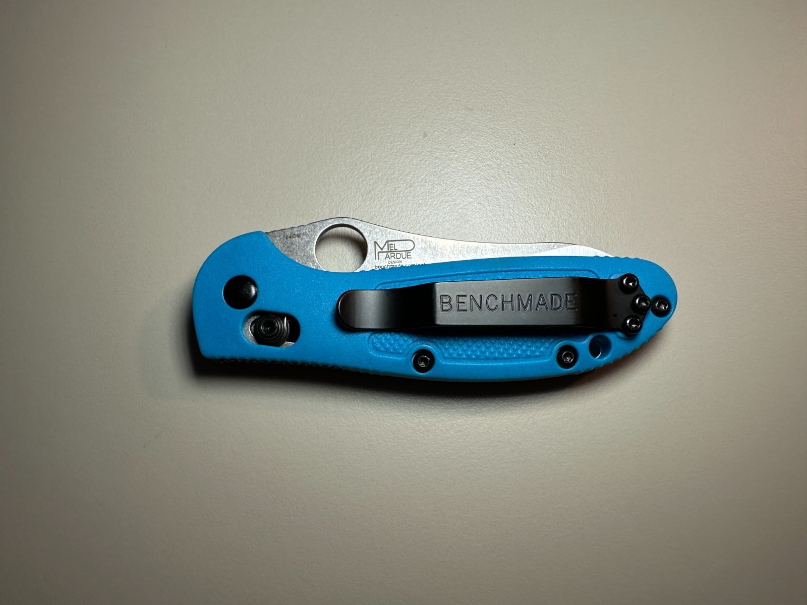 Benchmade 555 Mini Griptilian Blue Nylon Grivory Stainless Folding Knives