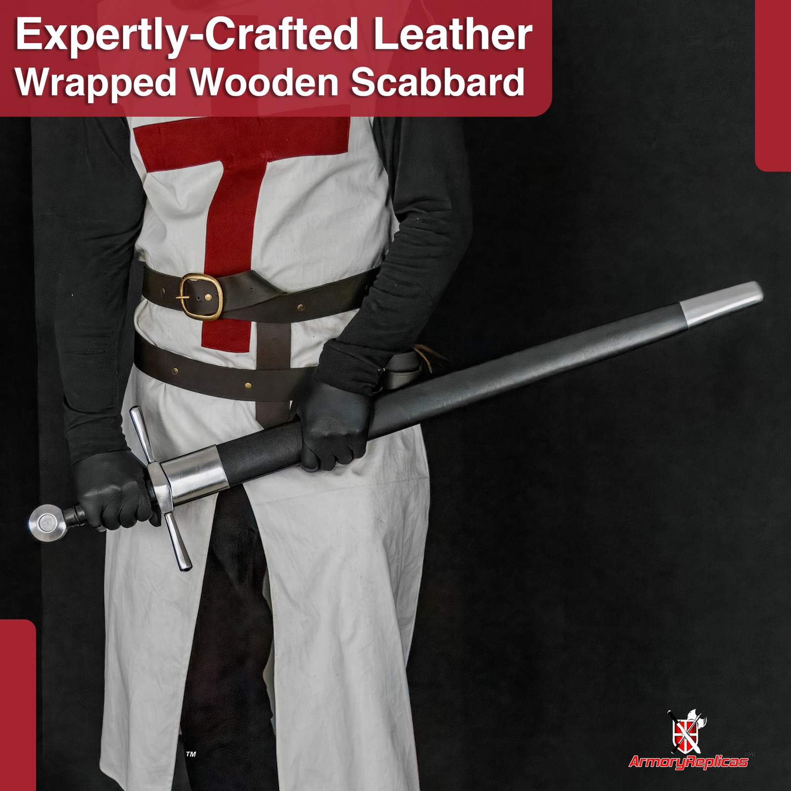 Hand Forged Arming Sword 36.75″ Full Tang EN45 Carbon Steel Reenactment Scabbard