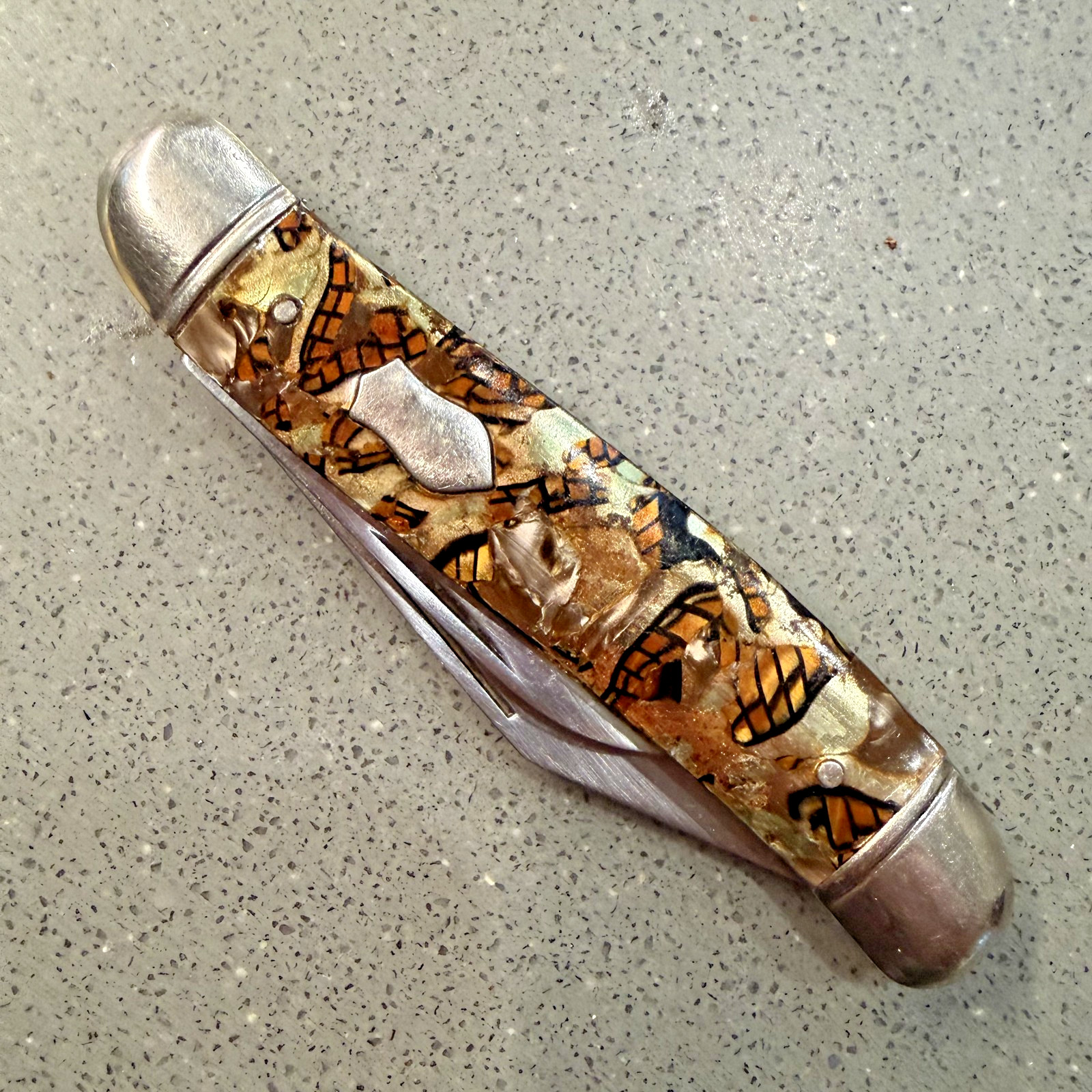 Vintage Imperial Prov RI USA Pocket Knife Shell Handle 2 Blade Jack