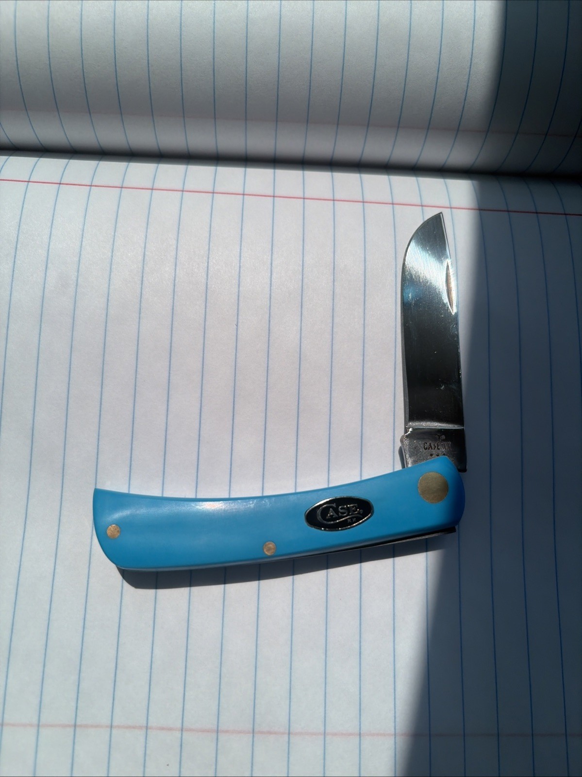 Case XX Sod Buster Jr 4137 SS Light Blue Synthetic Pocket Knife w/ Box USA