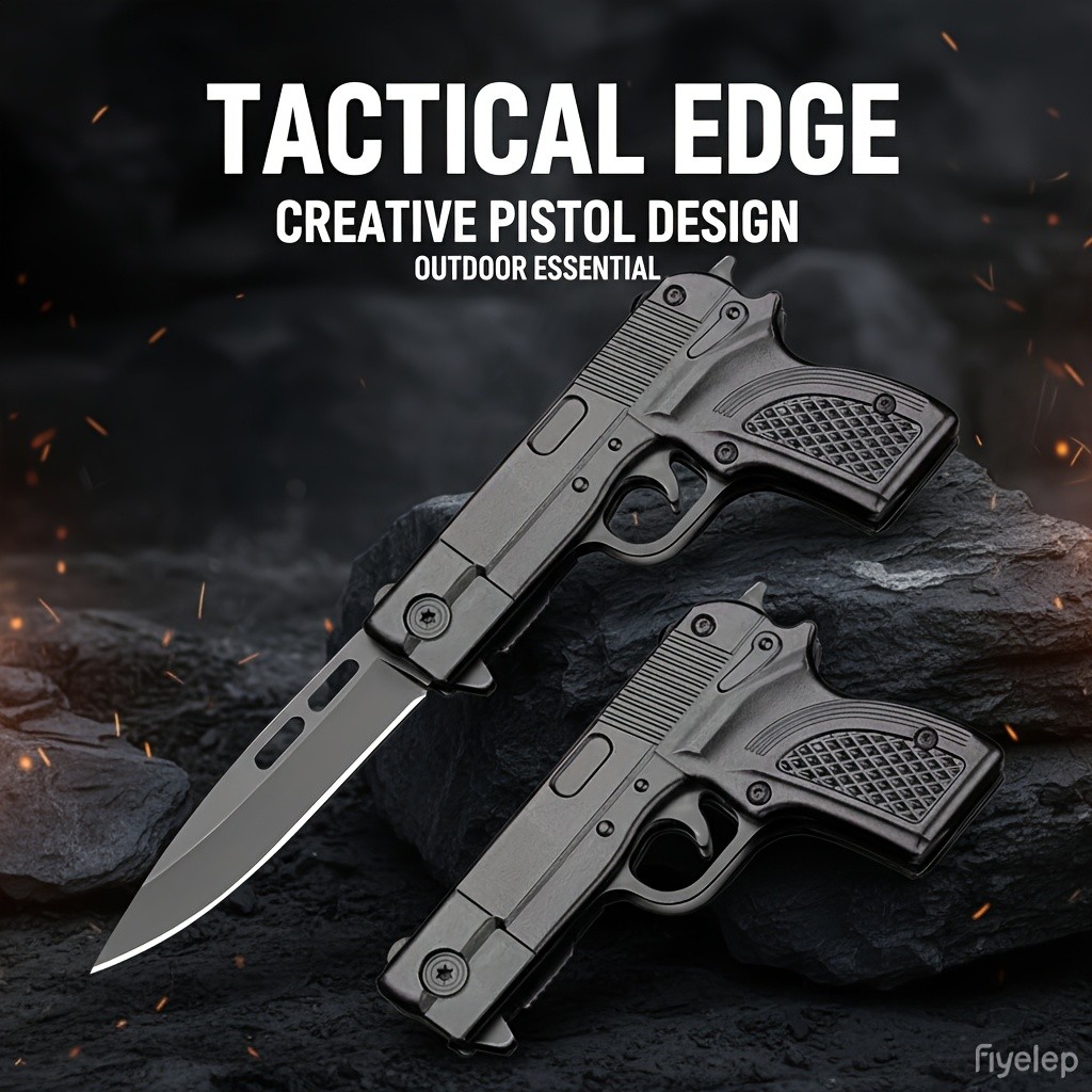 7″ Tactical Assisted Spring HAND GUN Pistol REVOLVER Folding Pocket Knife NEW