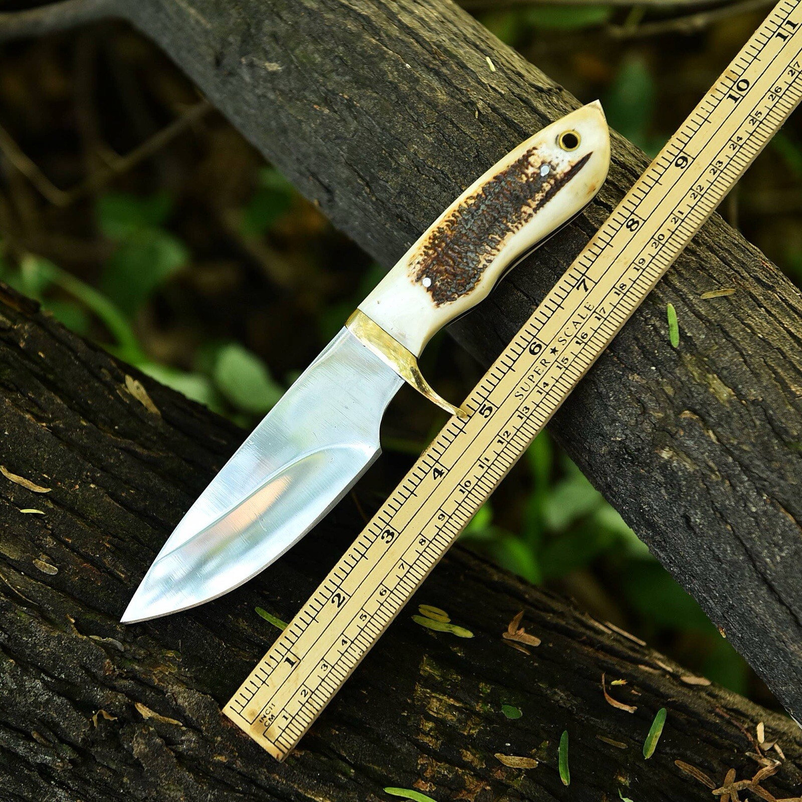 Custom handmade Hunting Knife Carbon Steel 1075 and Bushcraft Knife with sheath