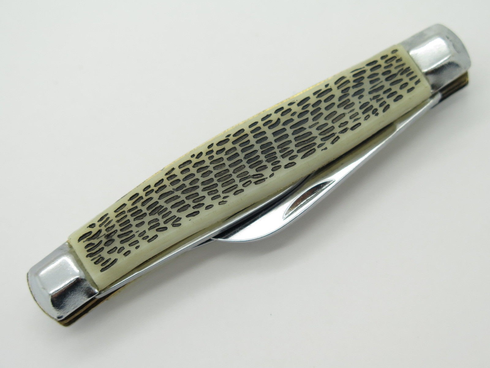 NOS 1980s «Made In China» Snake Skin Stockman Folding Pocket Whittler Knife